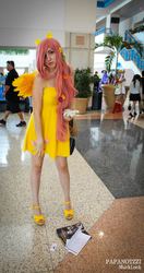 Size: 1084x2048 | Tagged: safe, fluttershy, human, g4, clothes, cosplay, dress, irl, irl human, photo