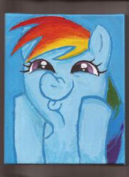 Size: 1700x2338 | Tagged: safe, artist:pwnyville, rainbow dash, g4, dashface, female, painting, so awesome, solo