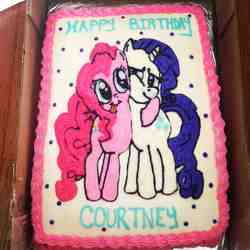 Size: 1936x1936 | Tagged: safe, pinkie pie, rarity, g4, cake, happy birthday, hug, irl, photo