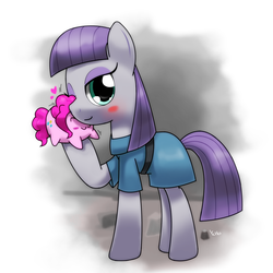 Size: 1200x1200 | Tagged: safe, artist:hoyeechun, maud pie, pinkie pie, g4, blob, chubbie, cute, female, solo