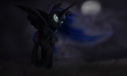 Size: 854x512 | Tagged: safe, artist:spyrica, nightmare moon, princess luna, g4, female, solo