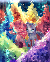 Size: 2400x3000 | Tagged: safe, artist:aquagalaxy, maud pie, pinkie pie, g4, maud pie (episode), high res, pile, rock candy