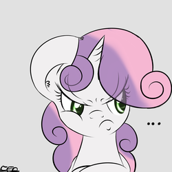Size: 2000x2000 | Tagged: safe, artist:freefraq, sweetie belle, g4, angry, female, grumpy, grumpy belle, high res, solo, sweetie belle is not amused