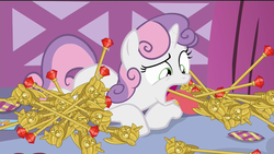 Size: 1920x1080 | Tagged: safe, edit, sweetie belle, for whom the sweetie belle toils, g4, my little pony: friendship is magic, female, solo, twilight scepter