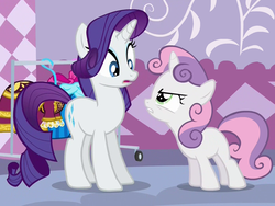 Size: 1400x1050 | Tagged: safe, screencap, rarity, sweetie belle, for whom the sweetie belle toils, g4, angry