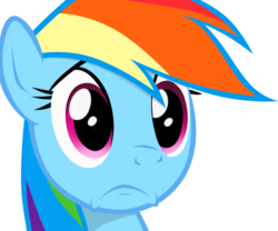 Size: 979x816 | Tagged: safe, artist:ladynoob, rainbow dash, g4, female, sad, simple background, solo, transparent background, vector