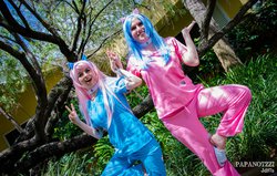 Size: 2048x1303 | Tagged: artist needed, safe, aloe, lotus blossom, human, g4, anime festival orlando, convention, cosplay, irl, irl human, photo, spa twins
