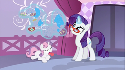 Size: 1920x1080 | Tagged: safe, screencap, rarity, sweetie belle, for whom the sweetie belle toils, g4