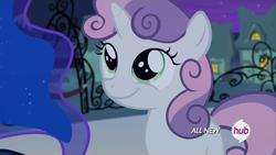 Size: 1920x1080 | Tagged: safe, screencap, sweetie belle, for whom the sweetie belle toils, g4, hub logo
