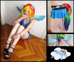 Size: 710x597 | Tagged: safe, artist:yurikocosplay, rainbow dash, human, g4, cosplay, irl, irl human, photo