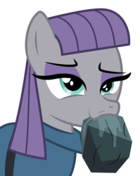 Size: 4000x5031 | Tagged: safe, artist:masem, maud pie, g4, maud pie (episode), absurd resolution, cute, drool, faic, female, maudabetes, mouth hold, rock, simple background, solo, that pony sure does love rocks, transparent background, vector