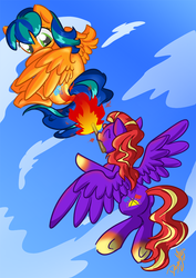 Size: 744x1052 | Tagged: safe, artist:dawnallies, oc, oc only, oc:dawnallies, oc:thorlain, flying