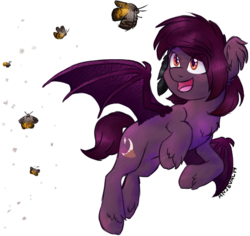 Size: 520x490 | Tagged: safe, artist:anjevalart, oc, oc only, bat pony, moth, pony, solo