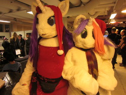 Size: 1600x1200 | Tagged: safe, rarity, sweetie belle, human, g4, cosplay, fursuit, irl, irl human, photo