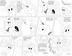 Size: 2352x1837 | Tagged: safe, artist:dreamactualizer, princess luna, twilight sparkle, g4, comic, monochrome