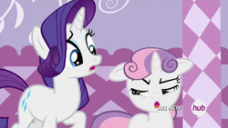 Size: 1920x1080 | Tagged: safe, screencap, rarity, sweetie belle, for whom the sweetie belle toils, g4, animation error