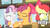 Size: 383x215 | Tagged: safe, apple bloom, scootaloo, sweetie belle, g4, cutie mark crusaders, female, hay burger, image macro, jealous, lesbian, meme, ship:scootabelle, shipping