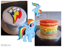 Size: 1890x1417 | Tagged: safe, artist:ehherinn, rainbow dash, g4, cake, cutie mark