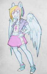 Size: 1500x2359 | Tagged: safe, artist:ehherinn, rainbow dash, equestria girls, g4, belly button, clothes, midriff, skirt