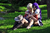 Size: 1608x1068 | Tagged: safe, artist:iichan, artist:millan93, applejack, rarity, human, g4, cosplay, female, from behind, grass, irl, irl human, lesbian, photo, ship:rarijack, shipping, sitting, water