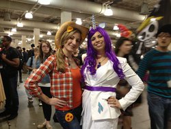 Size: 1024x768 | Tagged: safe, artist:minako1x2, artist:usagi3x4, applejack, rarity, human, g4, cosplay, irl, irl human, photo