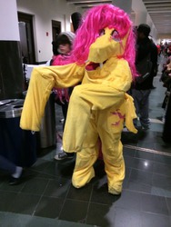 Size: 960x1280 | Tagged: safe, fluttershy, human, g4, anime boston, cosplay, fail, flutterbat, fursuit, irl, irl human, nightmare fuel, not salmon, photo, wat, why
