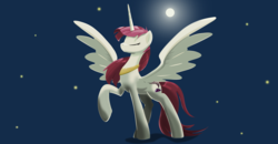 Size: 11091x5750 | Tagged: safe, artist:lionheartcartoon, artist:sagegami, oc, oc only, oc:fausticorn, alicorn, firefly (insect), pony, absurd resolution, lauren faust, moon, night, solo, vector