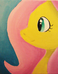Size: 490x624 | Tagged: safe, artist:shinseikatai, fluttershy, g4, female, painting, solo