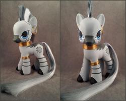 Size: 1024x819 | Tagged: safe, artist:hannaliten, zecora, zebra, g4, brushable, customized toy, irl, photo, solo, styling size, toy