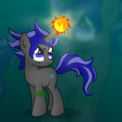 Size: 6000x6000 | Tagged: safe, artist:csillaghullo, oc, oc only, pony, unicorn, g4, absurd resolution, magic, solo, sun