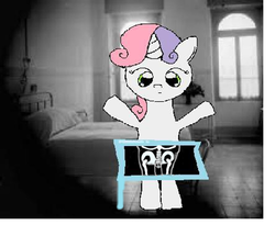 Size: 704x576 | Tagged: safe, sweetie belle, g4, female, skeleton, solo, unamused, x-ray, x-ray picture