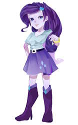 Size: 500x800 | Tagged: safe, artist:9_yksb, rarity, equestria girls, g4, belt, boots, clothes, female, high heel boots, humanized, pixiv, shirt, shoes, skirt, solo