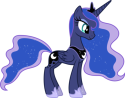 Size: 5530x4340 | Tagged: safe, artist:90sigma, princess luna, alicorn, pony, for whom the sweetie belle toils, g4, absurd resolution, crown, female, happy, hoof shoes, jewelry, mare, peytral, regalia, simple background, smiling, solo, transparent background, vector