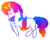 Size: 800x632 | Tagged: safe, artist:captivelegacy, oc, oc only, oc:vivid visions, goo, pony, unicorn, candy gore, female, gore, half, mare, modular, neon, pretty, rainbow, solo