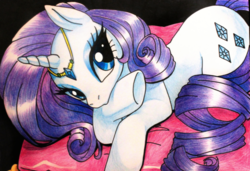 Size: 2000x1371 | Tagged: safe, artist:aplexpony, rarity, pony, unicorn, g4, female, jewelry, solo, traditional art