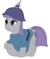 Size: 1748x2076 | Tagged: safe, artist:fatponysketches, maud pie, earth pony, pony, g4, belt, fat, female, hat, helmet, maudified, obese, pun, solo