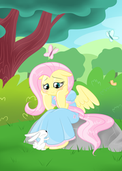 Size: 919x1287 | Tagged: safe, artist:meb90, angel bunny, fluttershy, anthro, g4, nature