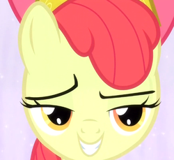 Size: 618x566 | Tagged: safe, screencap, apple bloom, g4, female, lidded eyes, solo