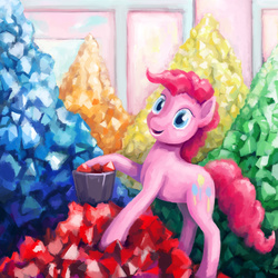 Size: 1600x1600 | Tagged: safe, artist:dahtamnay, pinkie pie, earth pony, pony, g4, maud pie (episode), female, rock candy, scene interpretation, solo