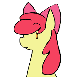 Size: 400x442 | Tagged: safe, artist:crowneprince, apple bloom, earth pony, pony, g4, animated, apple bloom's bow, bow, female, filly, foal, frame by frame, hair bow, simple background, solo, transparent background