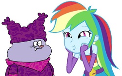 Size: 615x387 | Tagged: safe, rainbow dash, equestria girls, g4, chowder, chowder (character), crossover, dashface