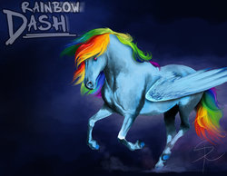 Size: 800x622 | Tagged: safe, artist:emberling, rainbow dash, g4, female, hoers, realistic, solo