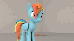 Size: 640x360 | Tagged: safe, artist:argodaemon, rainbow dash, g4, 3d, animated, cute, dashabetes, female, raspberry, solo, source filmmaker, stage.bsp, tongue out, youtube link