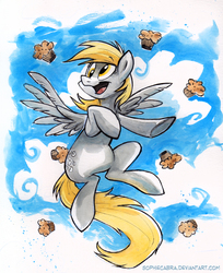 Size: 546x670 | Tagged: safe, artist:kenket, artist:spainfischer, derpy hooves, pegasus, pony, g4, female, mare, muffin, solo, that pony sure does love muffins