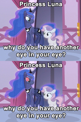 Size: 813x1232 | Tagged: safe, princess luna, sweetie belle, for whom the sweetie belle toils, g4, explanation, meme