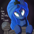 Size: 1400x1400 | Tagged: dead source, safe, artist:fauxsquared, princess luna, pony, g4, bed, bedpost, female, fourth wall, looking at you, mare, solo, song reference, talking in your sleep, the romantics