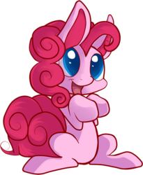 Size: 616x750 | Tagged: dead source, safe, artist:paleblank, pinkie pie, rabbit, g4, begging, cute, diapinkes, female, solo