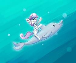 Size: 1200x1000 | Tagged: safe, artist:senx, sweetie belle, dolphin, for whom the sweetie belle toils, g4