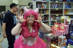Size: 3648x2432 | Tagged: artist needed, safe, pinkie pie, human, g4, 2012, convention, cosplay, fan expo canada, glasses, high res, irl, irl human, photo, toronto fan expo