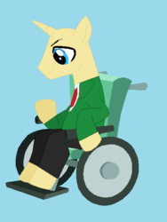 Size: 449x598 | Tagged: safe, artist:dinalfos5, pony, charles xavier, ponified, professor xavier, solo, wheelchair, x-men